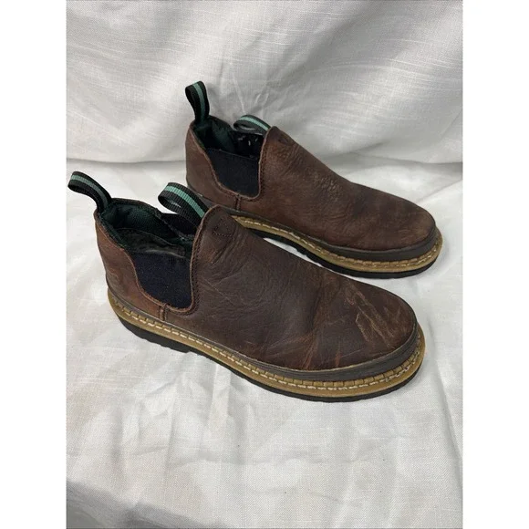 Georgia Giant Romeo Men's Shoes 8.5M Brown Slip-On Oil Resistant GR262 Leather - Picture 1 of 14